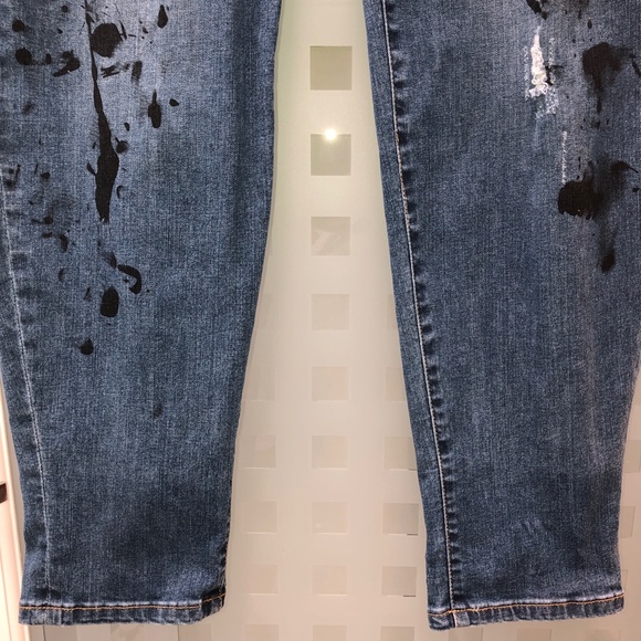 🎉3HP🎉 LANE BRYANT Low Rise Boyfriend Jeans Distressed Deconstructed Stretch 16 - Picture 5 of 16